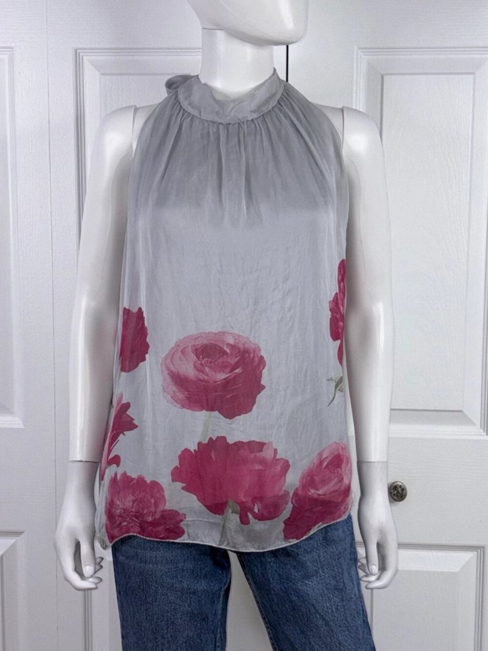 ANGELA MARA women's sleeveless silk blouse small
